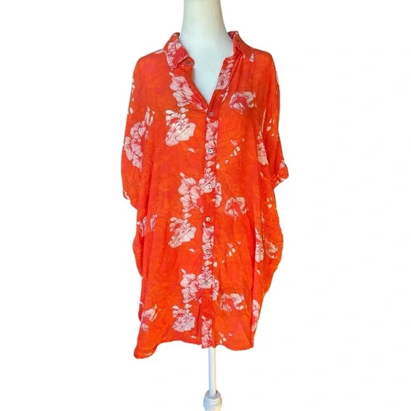Acacia Swimwear Orange Floral Sedona Print Mombosa New without tags